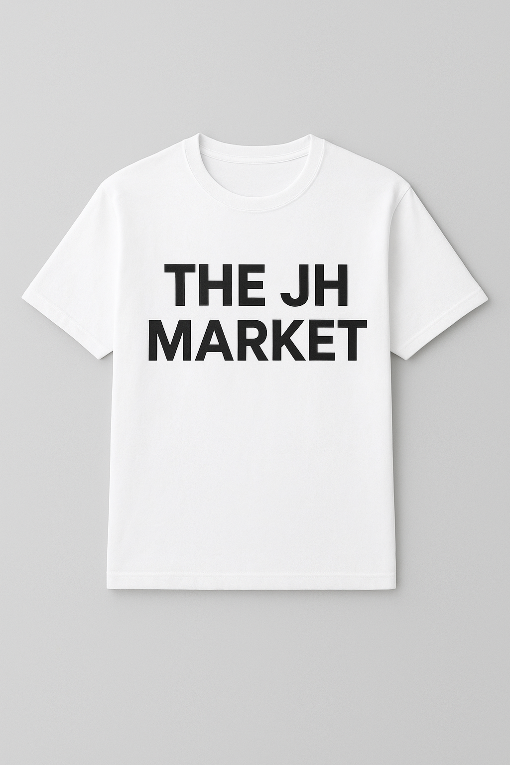 "THE JH MARKET Printed White Cotton T-Shirt – Unisex Casual Wear"